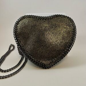 Heart-Shaped Metallic Crossbody Bag